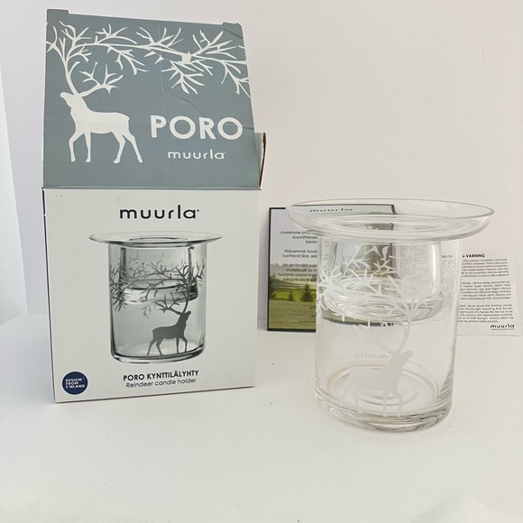 Muurla Reindeer Candle Holder, Clear Glass NWT - Picture 7 of 7